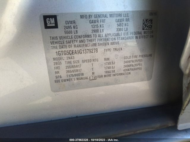 1GTG5CEA9G1379278 GMC CANYON SLE