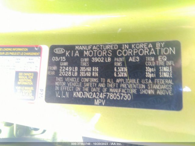 KNDJN2A24F7805730 KIA Soul Base