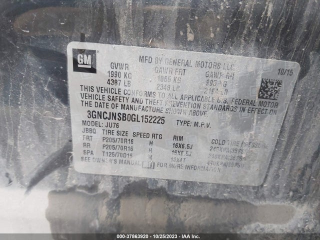 Chevrolet TRAX LS 2016 3GNCJNSB0GL152225 Image 9