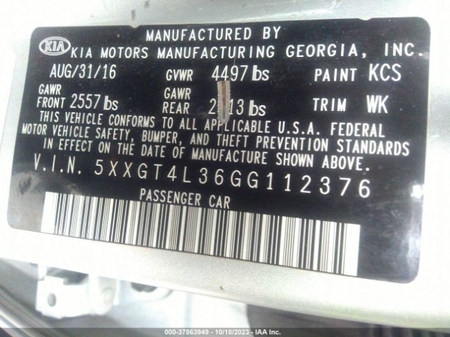 5XXGT4L36GG112376 KIA Optima Lx
