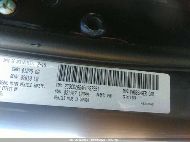 Dodge Challenger Sxt 2015 2C3CDZAG4FH787951 Image 9