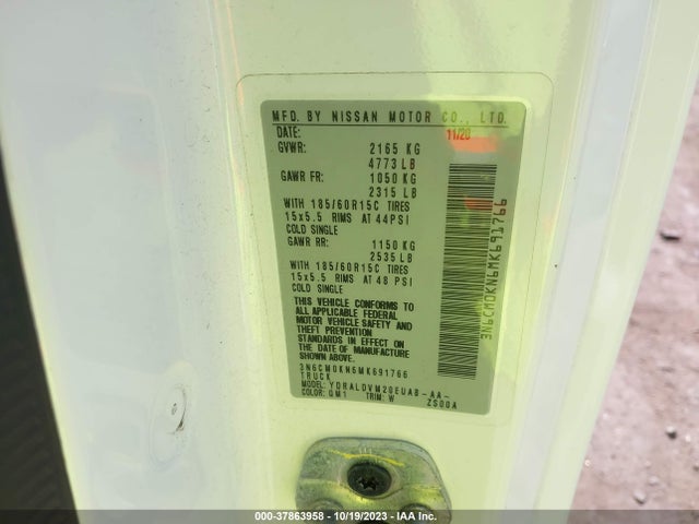 Nissan Nv200 Compact Cargo S 2021 3N6CM0KN6MK691766 Image 9