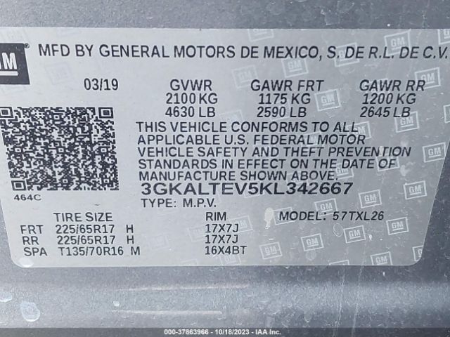 3GKALTEV5KL342667 GMC Terrain Sle