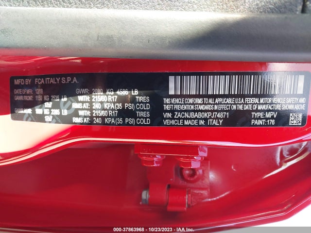 ZACNJBAB0KPJ74871 Jeep Renegade Sport