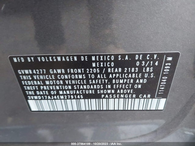 3VWD17AJ4EM279145 Volkswagen Jetta Sedan Se W/connectivity