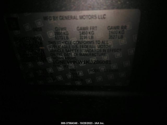 1GNEVHKW1KJ286081 Chevrolet Traverse 3lt