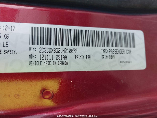 Dodge Charger Sxt 2018 2C3CDXBG2JH210072 Image 9