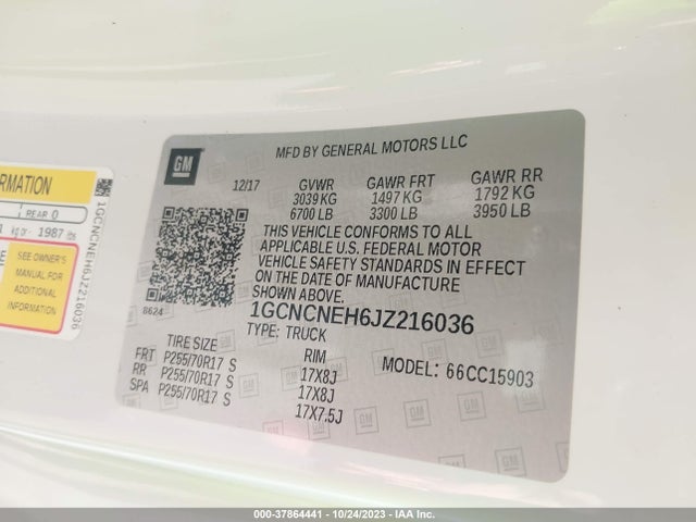 Chevrolet Silverado 1500 Wt 2018 1GCNCNEH6JZ216036 Image 9
