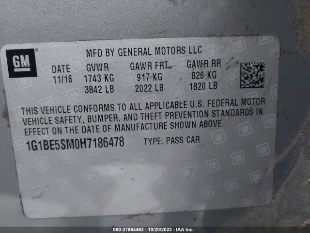 Chevrolet Cruze Lt Auto 2017 1G1BE5SM0H7186478 Image 9