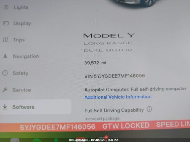 5YJYGDEE7MF146056 Tesla Model Y Long Range