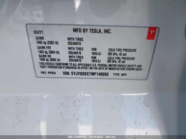 5YJYGDEE7MF146056 Tesla Model Y Long Range