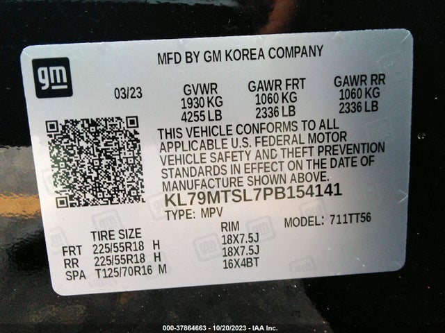 Chevrolet Trailblazer Rs 2023 KL79MTSL7PB154141 Image 9