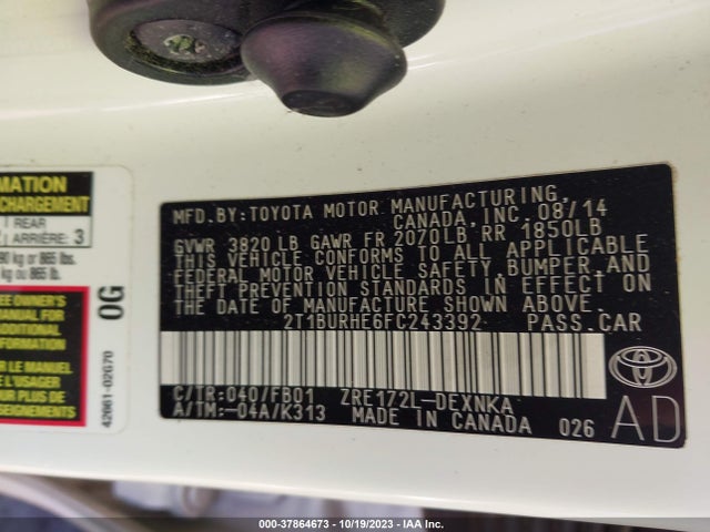 Toyota Corolla L/le/s/s Plus/le Plus 2015 2T1BURHE6FC243392 Image 9