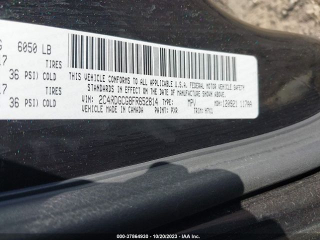 2C4RDGCG8FR652814 Dodge Grand Caravan Sxt