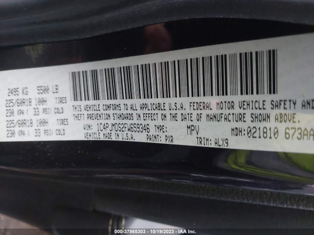 1C4PJMDS2FW659346 Jeep Cherokee Limited