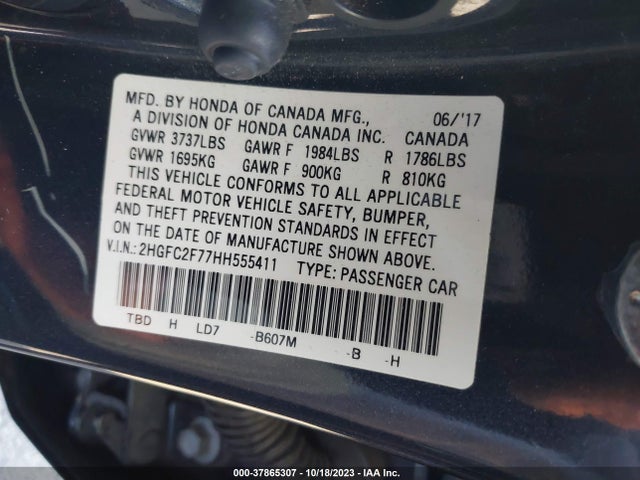 Honda Civic Sedan Ex 2017 2HGFC2F77HH555411 Image 9