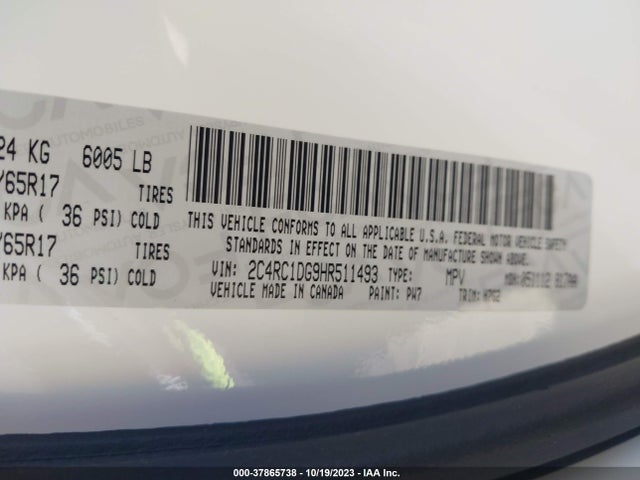Chrysler Pacifica Touring 2017 2C4RC1DG9HR511493 Image 9
