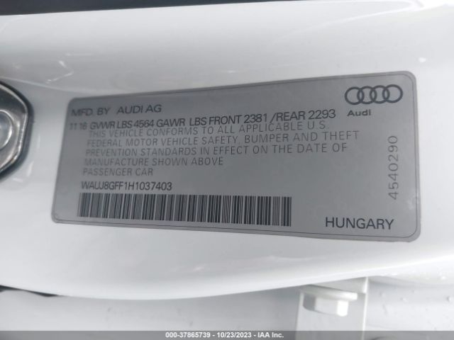 2017 AUDI A3 SEDAN WAUJ8GFF1H1037403 Photo 8