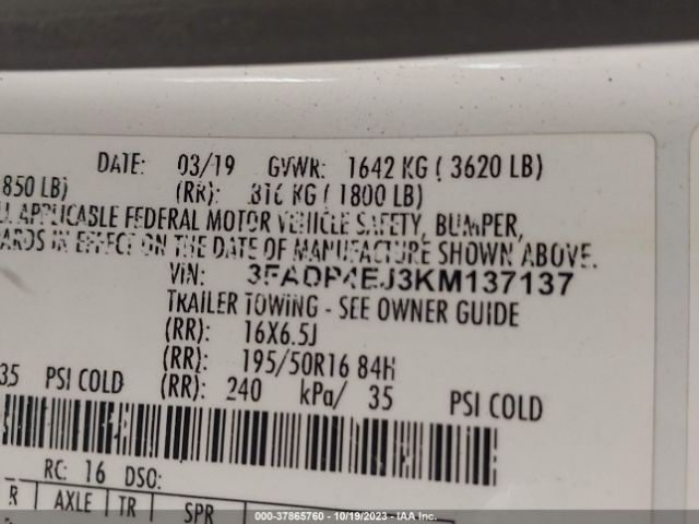 2019 FORD FIESTA 3FADP4EJ3KM137137 Photo 8