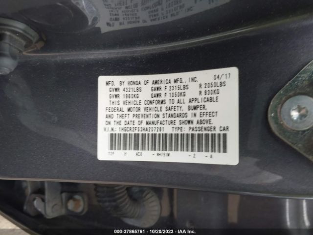 1HGCR2F53HA207281 Honda Accord Sedan Sport