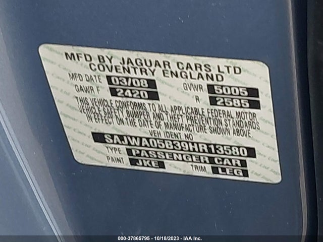 2009 JAGUAR XF SAJWA05B39HR13580 Photo 8