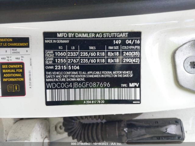 WDC0G4JB6GF087696 Mercedes-Benz Glc Glc 300