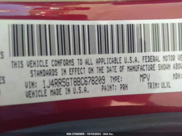 2011 JEEP GRAND CHEROKEE 1J4RR5GT8BC678209 Photo 8