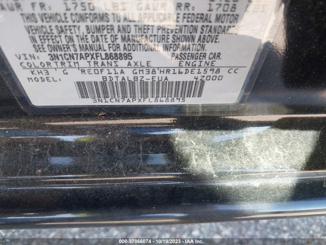 Nissan VERSA SV 2015 3N1CN7APXFL868895 Image 9
