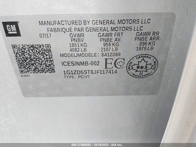Chevrolet MALIBU LT 2018 1G1ZD5ST8JF117414 Image 9