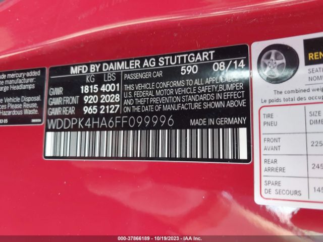 WDDPK4HA6FF099996 Mercedes-Benz Slk-class Slk 250