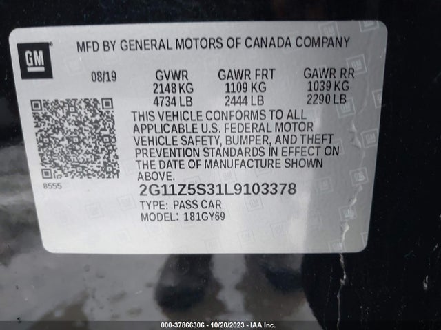 Chevrolet IMPALA LT 2020 2G11Z5S31L9103378 Image 9