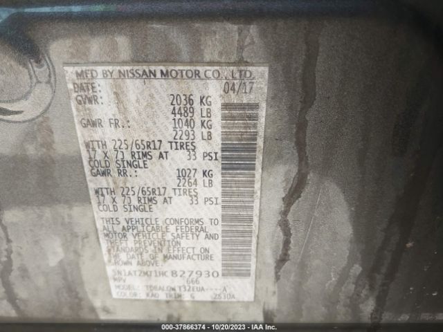 5N1AT2MT1HC827930 Nissan ROGUE SV