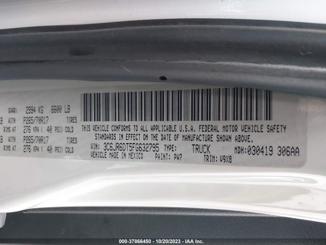 3C6JR6DT5FG632795 RAM 1500 Tradesman