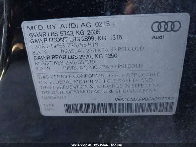Audi Q5 Premium Plus 2015 WA1CMAFP8FA097182 Image 9