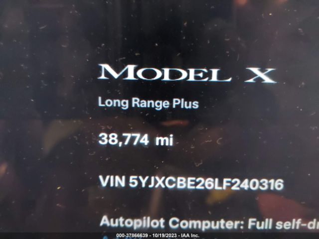 5YJXCBE26LF240316 Tesla Model X Long Range Dual Motor All-wheel Drive/long Range Plus Dual Motor All-wheel Drive