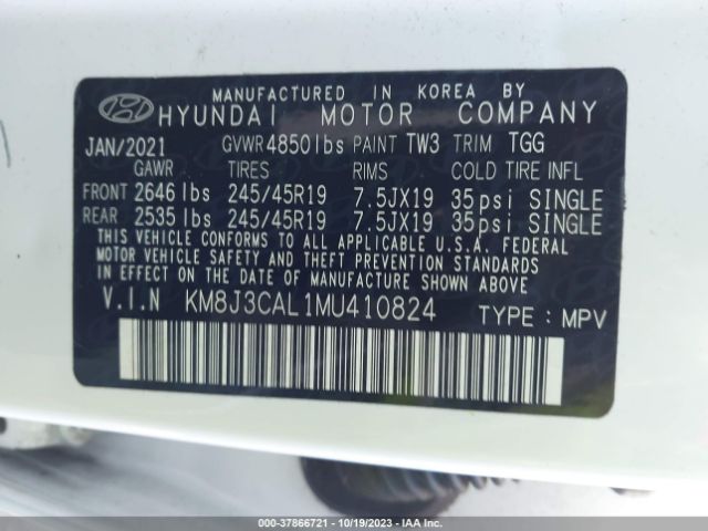 KM8J3CAL1MU410824 Hyundai Tucson Sport
