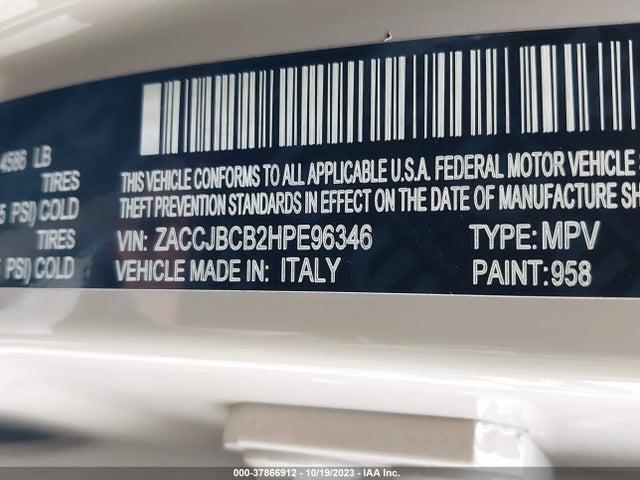 2017 JEEP RENEGADE DESERTHAWK 4X4 VIN: ZACCJBCB2HPE96346
