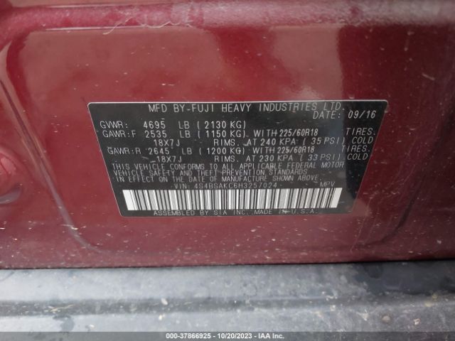 4S4BSAKC6H3257024 Subaru Outback Limited