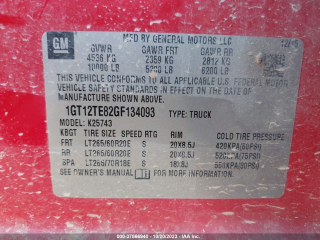 GMC Sierra 2500hd Slt 2016 1GT12TE82GF134093 Image 9