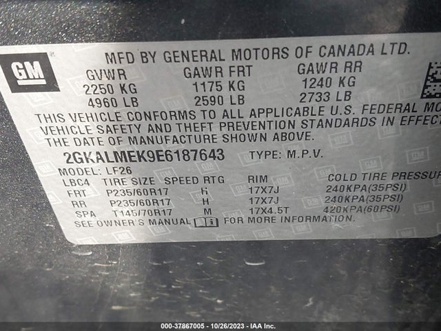 GMC Terrain Sle 2014 2GKALMEK9E6187643 Image 9
