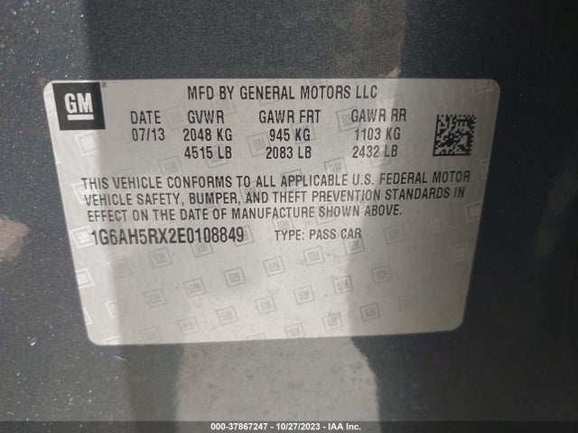Cadillac ATS LUXURY 2014 1G6AH5RX2E0108849 Image 9