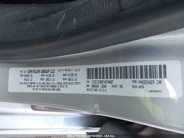 Chrysler 200 Limited 2015 1C3CCCAB9FN574067 Image 9