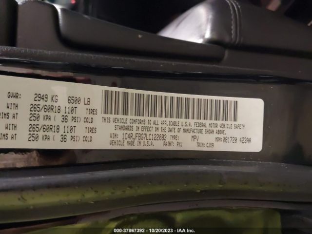 1C4RJFBG7LC122083 Jeep Grand Cherokee Limited