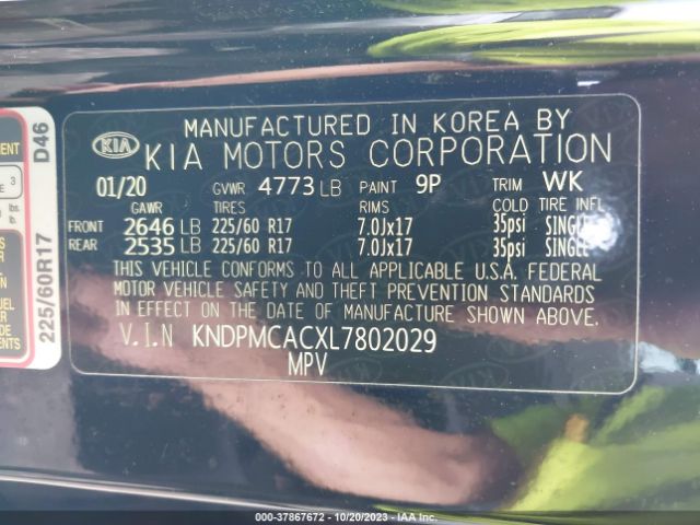 KNDPMCACXL7802029 KIA Sportage Lx