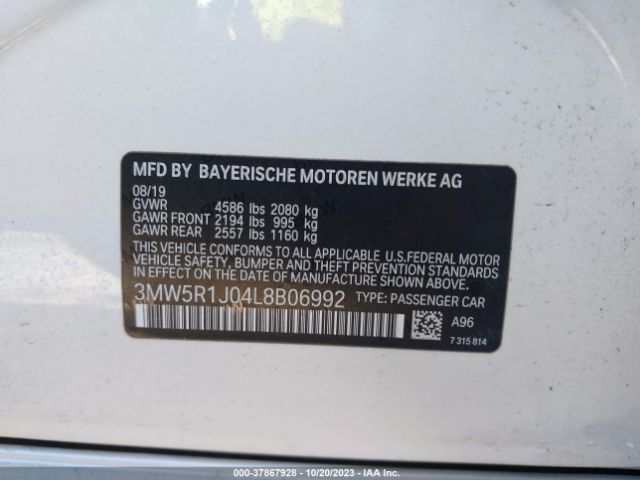 3MW5R1J04L8B06992 BMW 3 Series 330i