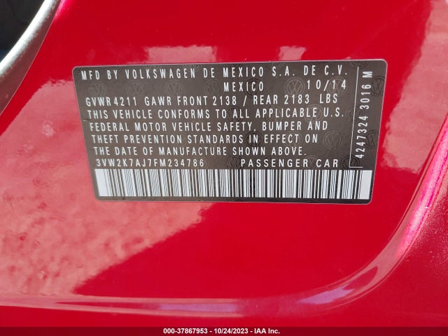 3VW2K7AJ7FM234786 Volkswagen Jetta Sedan 2.0l S