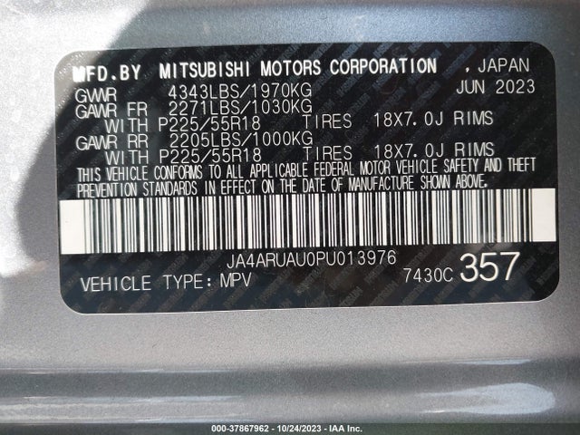 JA4ARUAU0PU013976 Mitsubishi Outlander Sport 2.0 Se