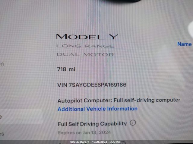 2023 TESLA MODEL Y 7SAYGDEE8PA169186 Photo 6