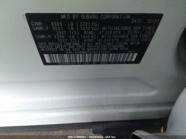 4S4WMAPD3N3414940 Subaru Ascent Limited