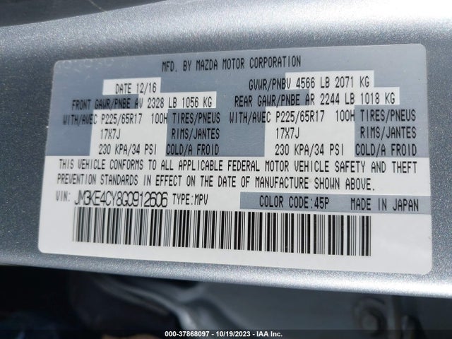 Mazda Cx-5 Touring 2016 JM3KE4CY8G0912606 Image 9